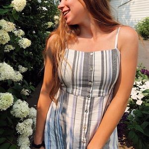 Forever 21 striped linen blend mini dress